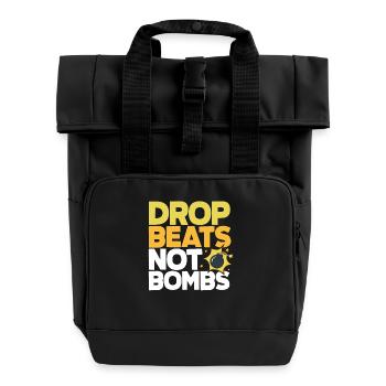 Techno Lover: Drop Beats Not Bombs Style - Roll Top Backpack with Two Handles - black - Front