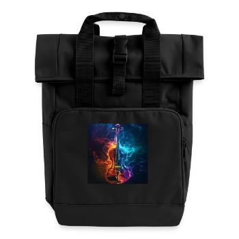 Violin - Roll Top Backpack with Two Handles - black - Front