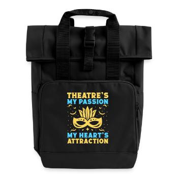 Musical Theatre My Passions Theater Design - Roll Top Backpack with Two Handles - black - Front