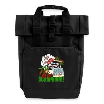 Scrapbooking Find My Scrapbook - Roll Top Backpack with Two Handles - black - Front