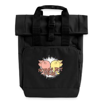 Nothing Butt Pigs - Roll Top Backpack with Two Handles - black - Front