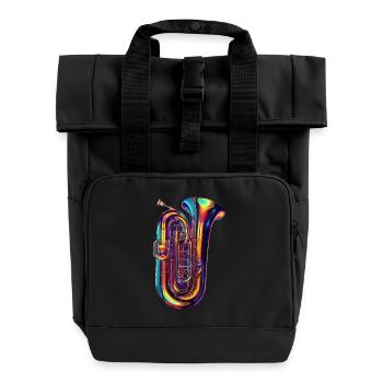 Tuba - Roll Top Backpack with Two Handles - black - Front