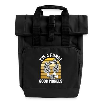 Pilzsammler Mit Guten Morcheln - Rolltop Rucksack mit zwei Griffen - Schwarz - Vorne
