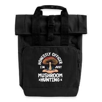 Pilzsammler Ehrlich Officer Suchen - Rolltop Rucksack mit zwei Griffen - Schwarz - Vorne