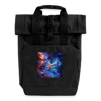 Trompete - Rolltop Rucksack mit zwei Griffen - Schwarz - Vorne