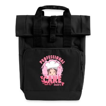 Cake Baker professional Cake Tester Gift - Rolltop Rucksack mit zwei Griffen - Schwarz - Vorne