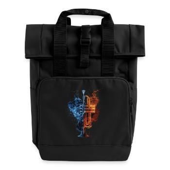Trompete - Rolltop Rucksack mit zwei Griffen - Schwarz - Vorne