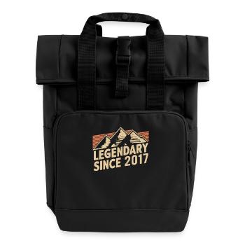 Legendary since 2017 Birthday - Roll Top Backpack with Two Handles - black - Front