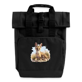 Servale Serval - Rolltop Rucksack mit zwei Griffen - Schwarz - Vorne