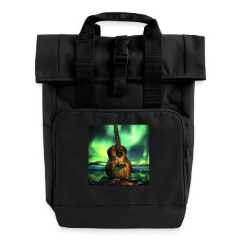 Ukulele - Rolltop Rucksack mit zwei Griffen - Schwarz - Vorne