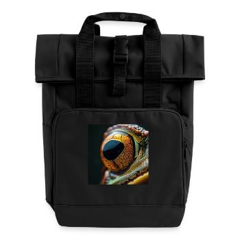 Froschauge - Rolltop Rucksack mit zwei Griffen - Schwarz - Vorne