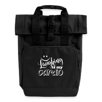 Comedian Laughing Is My Cardio - Roll Top Backpack with Two Handles - black - Front