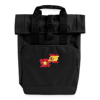 Vietnam Spanien Flagge Spanier Vietnamese - Rolltop Rucksack mit zwei Griffen - Schwarz - Vorne