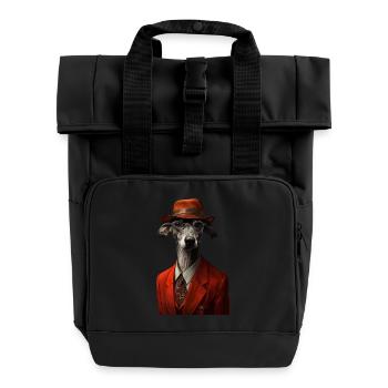 Whippet - Rolltop Rucksack mit zwei Griffen - Schwarz - Vorne