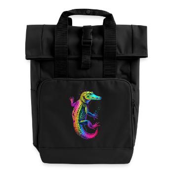 Krokodil - Rolltop Rucksack mit zwei Griffen - Schwarz - Vorne