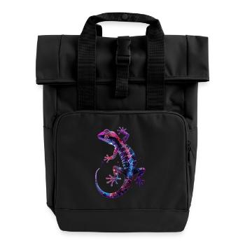 Gecko - Rolltop Rucksack mit zwei Griffen - Schwarz - Vorne