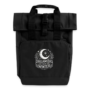 Dream Big This Winter - Rolltop Rucksack mit zwei Griffen - Schwarz - Vorne