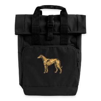 Greyhound Geometric - Roll Top Backpack with Two Handles - black - Front