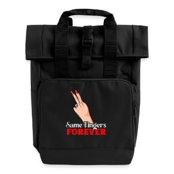 Same Fingers Forever - Humorvoller Liebesbeweis - Rolltop Rucksack mit zwei Griffen - Schwarz - Vorne