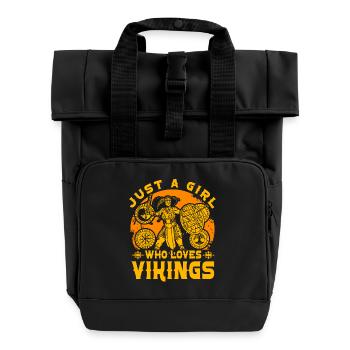 Juste une fille qui aime les Vikings - Sac à dos Roll Top à deux anses - noir - Devant