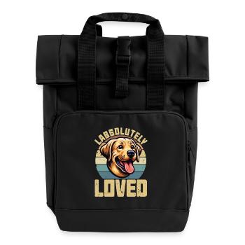Labrador Retriever Labsolutely Loved Dog Owner - Rolltop Rucksack mit zwei Griffen - Schwarz - Vorne