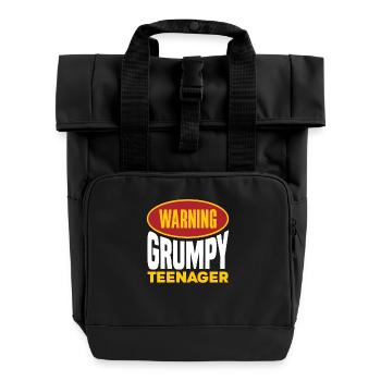 13e anniversaire Avertissement Grumpy Teen - Sac à dos Roll Top à deux anses - noir - Devant