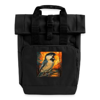 Meise - Rolltop Rucksack mit zwei Griffen - Schwarz - Vorne