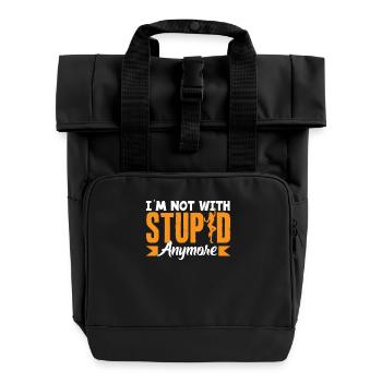 Ich Bin Nicht Mehr Bei Der Dummen Scheidung - Rolltop Rucksack mit zwei Griffen - Schwarz - Vorne