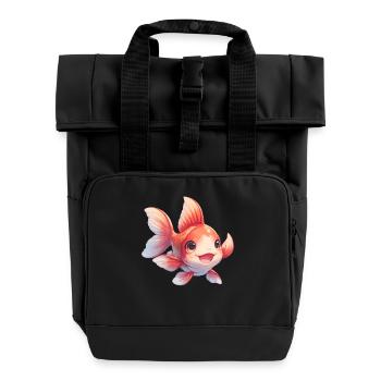poisson rouge - Sac à dos Roll Top à deux anses - noir - Devant
