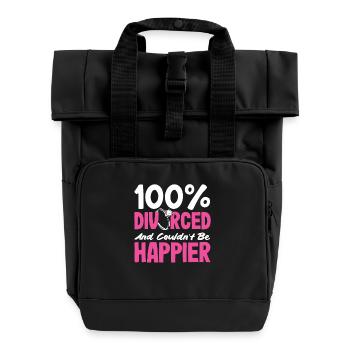 100 Geschieden Könnte Nicht Glücklicher Scheiden - Rolltop Rucksack mit zwei Griffen - Schwarz - Vorne