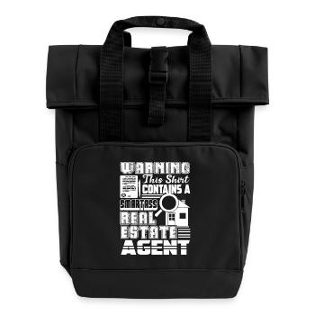 Real Estate Smartass Real Estate Agent - Roll Top Backpack with Two Handles - black - Front