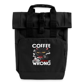Chat amateur de café parce que le meurtre est une erreur - Sac à dos Roll Top à deux anses - noir - Devant