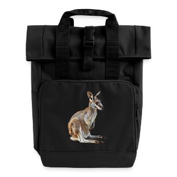 Wallaby - Rolltop Rucksack mit zwei Griffen - Schwarz - Vorne