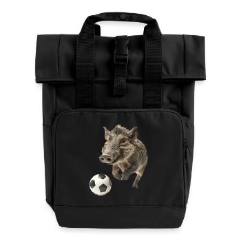 Warzenschwein - Rolltop Rucksack mit zwei Griffen - Schwarz - Vorne