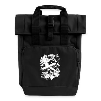 Style de bande dessinée d’avion - Sac à dos Roll Top à deux anses - noir - Devant
