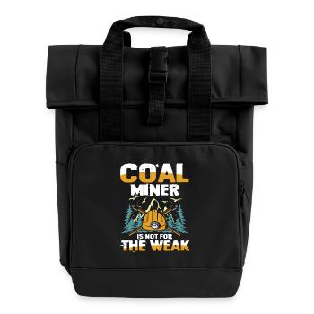 Coal Miner für einen Bergmann und Minenarbeiter - Rolltop Rucksack mit zwei Griffen - Schwarz - Vorne