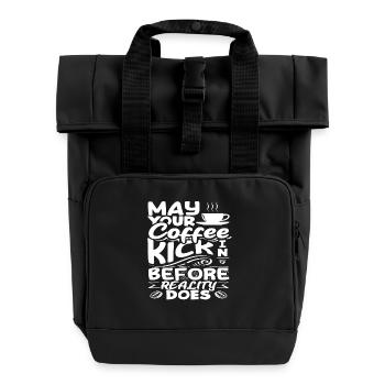 Amateurs de café Votre café donne un coup de pied devant le - Sac à dos Roll Top à deux anses - noir - Devant