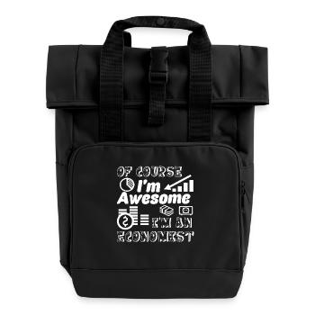 Economist I am An Awesome Economist - Roll Top Backpack with Two Handles - black - Front