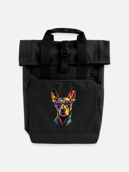 Rhodesian Ridgeback Jagdhund Hunde Stolz Ridgeback - Rolltop Rucksack mit zwei Griffen - Schwarz