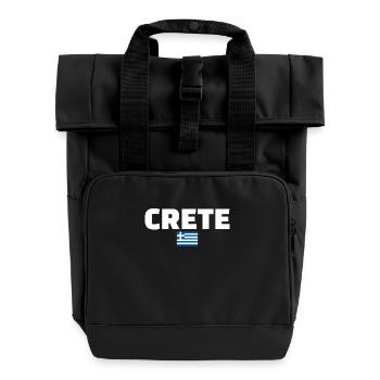 Crete Griechenland Griechische Flagge Grieche - Rolltop Rucksack mit zwei Griffen - Schwarz - Vorne