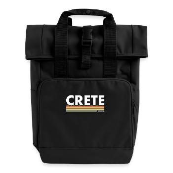 Crete Griechenland Griechische Grieche - Rolltop Rucksack mit zwei Griffen - Schwarz - Vorne