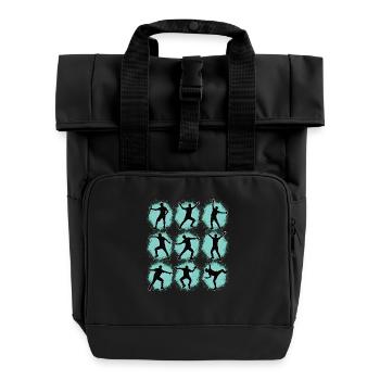 Breakdance Kids for Dance Breakdancers - Roll Top Backpack with Two Handles - black - Front