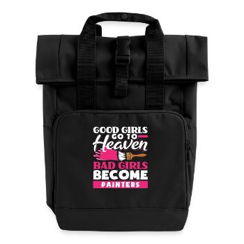 Good Girls Heaven Bad Girls Painters - Roll Top Backpack with Two Handles - black - Front