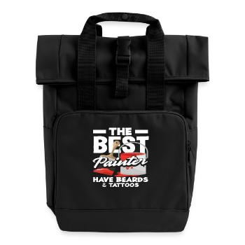 The best painters have beards and tattoos - Roll Top Backpack with Two Handles - black - Front