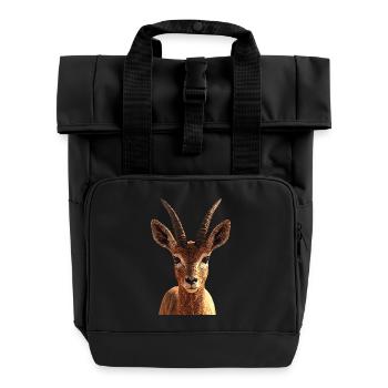 Antilope Kudu Gazelle Afrika Serengeti Antilopen - Rolltop Rucksack mit zwei Griffen - Schwarz - Vorne