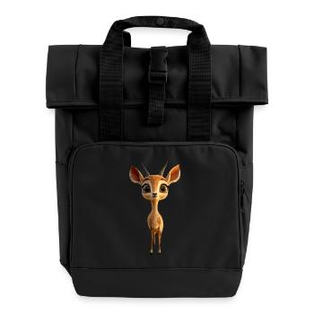 Antilope Kudu Gazelle Afrika Serengeti Antilopen - Rolltop Rucksack mit zwei Griffen - Schwarz - Vorne