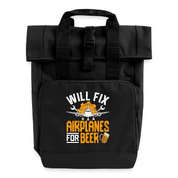 Réparera les avions pour la bière - Sac à dos Roll Top à deux anses - noir - Devant
