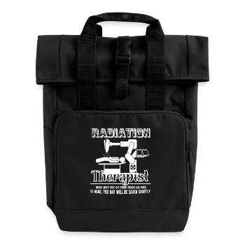 Radiation Therapist Definition - Roll Top Backpack with Two Handles - black - Front