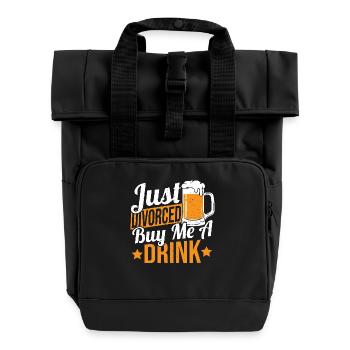 divorce ex-wife marriage divorce - Roll Top Backpack with Two Handles - black - Front