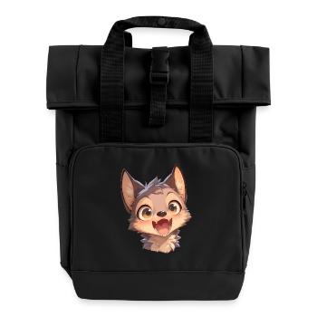 Jackals Jackal - Roll Top Backpack with Two Handles - black - Front